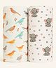 TUMMY New Born Baby Muslin Swaddle Pack of 2-Multicolour