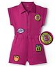 OLLINGTON ST. 100% Cotton Knit Half Sleeves Jumpsuit with Patch Detailing - Purple