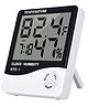 WOLTAX Digital Thermometer Hygrometer Clock | Temperature, Humidity & Time Display | Indoor Room Monitor for Kids & Home