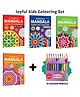 Creative, Relaxing, Jubilating - Mandala Copy to Colour for Kids and more with 10 Colour Pencils :- artistic mandala colouring book ,creative mandala art works for kids | Pack of 4 Books