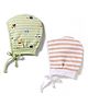 Babyhug 100% Cotton Intelock Knit Printed Baby Caps Pack of 2 Multicolor - Diameter 14 cm
