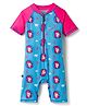 ROVARS Half Raglan Sleeves Legged Swimsuit With Unicorn Print - Light Blue