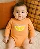 Somersault Cotton Woven Full Sleeves Freshly Squeezed Text Lemon Printed Onesie - Orange