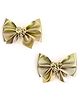 Daizy Bow & Heart Applique Detailed Sequins Embellished Alligator Clips - Golden