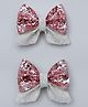 Daizy Bow Applique Detailed Sequins Embellished Alligator Clips - Pink