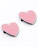 Daizy Heart Applique Detailed Hair Clips - Pink
