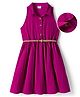 Hola Bonita Woven Sleeveless Solid Color Dress with Belt - Purple
