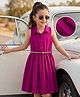 Hola Bonita Woven Sleeveless Solid Color Dress with Belt - Purple