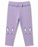Babyhug Lycra Knit Full Length Leggings With Bunny Print - Lavender