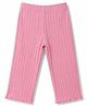 Babyhug Lycra Knit Full Length Slim Fit Rib Leggings - Pink