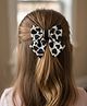 Knotty Ribbons Heart Detailed Bow Hair Clip - White