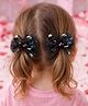 Knotty Ribbons Set of 2 Glittered Heart & Bow Detailed Hair Clip - Black