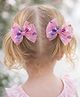 Knotty Ribbons Set of 2 Glittered Heart & Bow Detailed Hair Clip - Pink