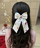 Knotty Ribbons Heart Detailed Bow Hair Clip - White