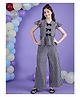 Cherry & Jerry Woven Sleeveless  Bow Applique Detailed Checked Top & Palazzo Set - Black & White
