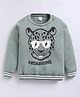 Kidcity Fleece Knit Full Sleeves Animal Printed Light Winter Sweatshirt - Olive Green