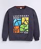 Kidcity Cotton Looper Knit Full Sleeves Bicycle Printed Light Winter Sweatshirt - Navy Blue