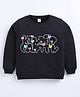 Kidcity Fleece Knit Full Sleeves Typography Printed Light Winter Sweatshirt - Black