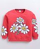 Kidcity Fleece Knit Full Sleeves Floral Printed Light Winter Sweatshirt - Fuchsia