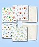 LazyToddler Organic Muslin Washcloths (6-Pack) 100% Cotton Baby Hanky for Sensitive Skin Color & White Mix (30x30cm)