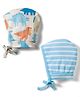 Babyhug 100% Cotton Knit Caps with Dino Print & Stripes Pack of 2 Multicolor - Diameter 22 cm