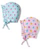 Babyhug 100% Cotton Knit Caps with Fruit Print Pack of 2 Multicolor - Diameter 20 cm
