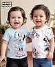 Babyoye Disney Single Jersey Knit Half Sleeves T-Shirt with Minnie Mouse Graphics Pack of 2 - Light Blue & White