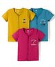 Simply Sinker Knit Half Sleeves Animal & Beach Theme Printed Jhablas Pack Of 3 - Multicolour