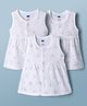 Simply Sinker Knit Sleeveless Frock With Animal Print Pack of 3 - White