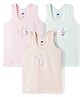 Simply Sinker Knit Sleeveless Bear Bunny & Panda Printed Vests Pack Of 3 - Multicolour