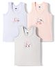Simply Sinker Knit Sleeveless Bear Bunny Panda Printed Vests Pack of 3 - Multicolour