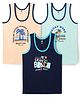 Simply Sinker Knit Sleeveless  Vests With Beach Theme Pack of 3 - Beige Teal & Navy Blue