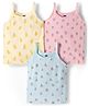 Simply Sinker Knit Sleeveless Slips with Fruit Print Pack of 3 - Baby Pink Aqua & Yellow