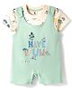 ToffyHouse Interlock Knit Dungaree & Half Sleeves Inner Tee with Monkey Print - Light Green