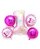 Amfin First Birthday Foil Balloons Pink - Pack of 5
