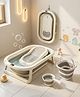 Baybee Aquabee Baby Bath Tub Set for Kids | Portable Bathing Tub with Temperature Sensing | Foldable Bucket & Mug | Bath Seat Chair | Multi-Purpose Bathtub for Baby Bather for 0 to 5 Years (Grey)