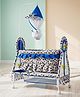Baybee Baby Swing Cradle with Mosquito Net Soft Mattress  360° Locking Wheels and Storage Cradle for 0 to 12 Months (Blue)