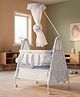 BAYBEE Baby Swing Cradle for Newborn Babies with Mosquito Net, Infant Jhula, Palna for Kids, Portable Cradle for Baby Bed with 360°Locking Wheels Cradle for 0 to 12 Months Boys & Girls (Blue)