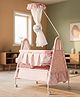 BAYBEE Baby Swing Cradle for Newborn Babies with Mosquito Net, Infant Jhula, Palna for Kids, Portable Cradle for Baby Bed with 360°Locking Wheels Cradle for 0 to 12 Months Boys & Girls (Pink)