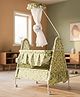 BAYBEE Baby Swing Cradle for Newborn Babies with Mosquito Net, Infant Jhula, Palna for Kids, Portable Cradle for Baby Bed with 360°Locking Wheels Cradle for 0 to 12 Months Boys & Girls (Green)