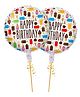 Amfin Round Shape Happy Birthday Foil Balloons Multicolor - Pack of 2