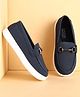 Babyoye Slip On Party Wear Shoes With Applique - Navy Blue