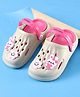 Babyoye Back Strap Closure Clogs with Bunny Applique - Red