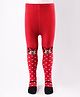 Cute Walk by Babyhug Disney Knit Antibacterial Wash Tights with Minnie Mouse Design - Red