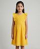 Creative Kids Cotton Woven Sleeveless Schiffli Dress - Yellow