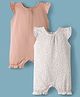 I Bears Interlock Knit Sleeveless Polka Dots & Floral Printed Rompers Pack Of 2 - Multicolour