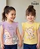 Babyhug Disney Single Jersey Knit Frill Sleeves T-Shirt with Bambi Graphic Pack of 2 - Multicolor