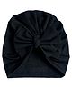 THE LITTLE LOOKERS Cotton Knit Knot Detailed Cap - Black - Circumference 15 Cms