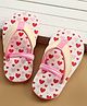 Cute Walk by Babyhug Back Strap Flip Flop With Hearts Print - Pink & White