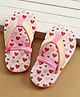 Cute Walk by Babyhug Back Strap Flip Flop With Hearts Print - Pink & White